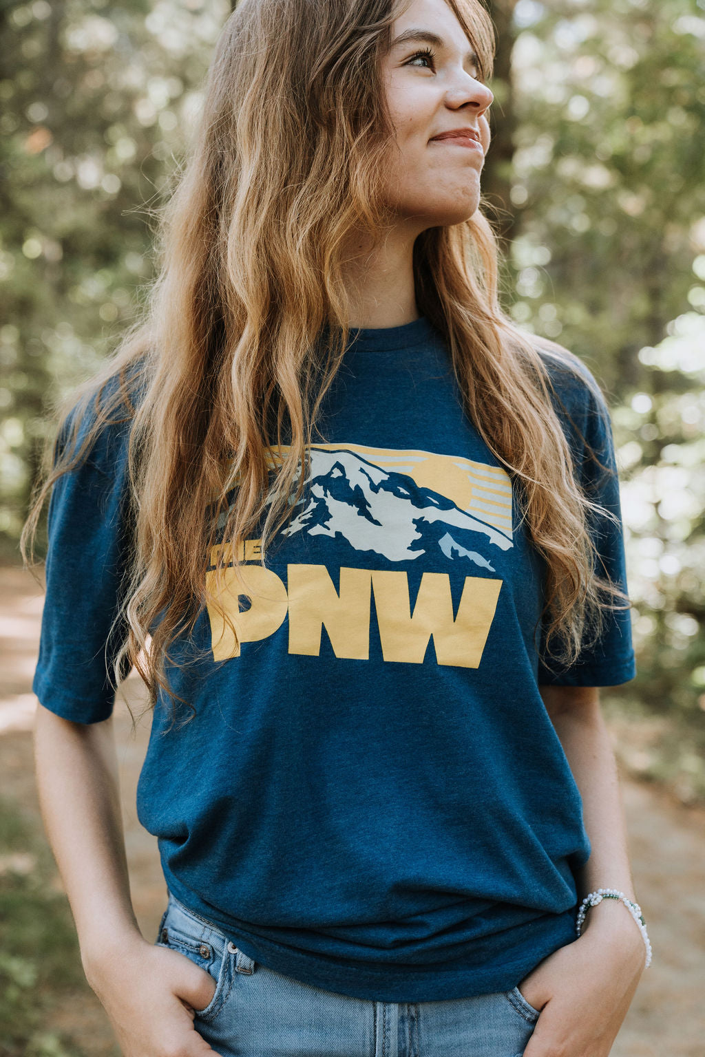 White Cap T-Shirt Blue – Northwest Vibes Supply Co.