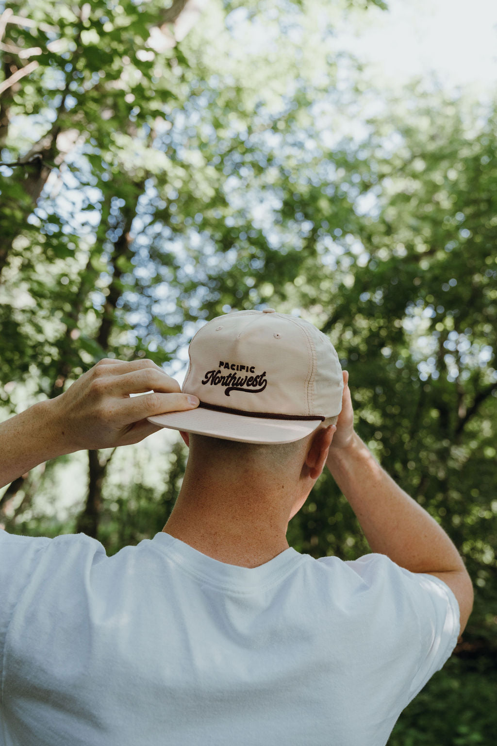 The Westy 5-Panel Hat Pale Peach/Maroon