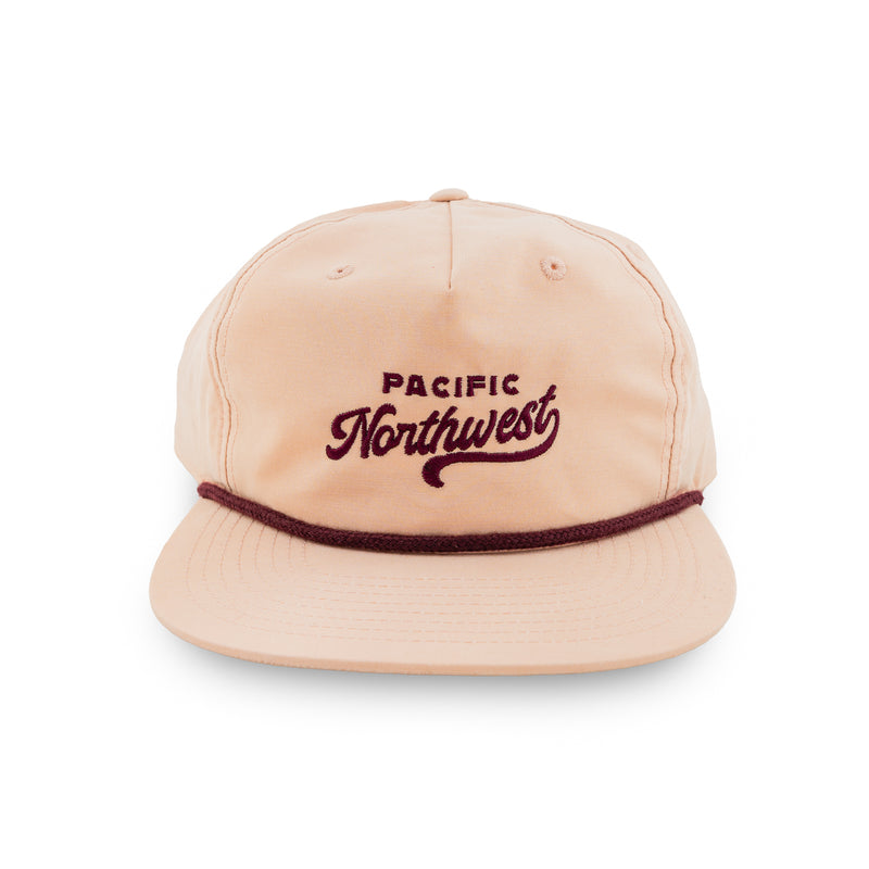 The Westy 5-Panel Hat Pale Peach/Maroon