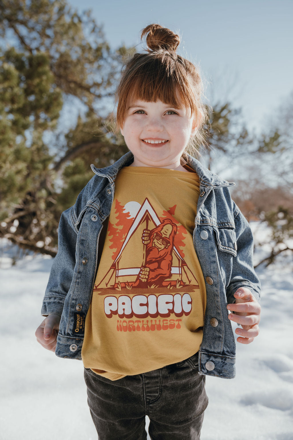 Kids Campout T-Shirt Mustard