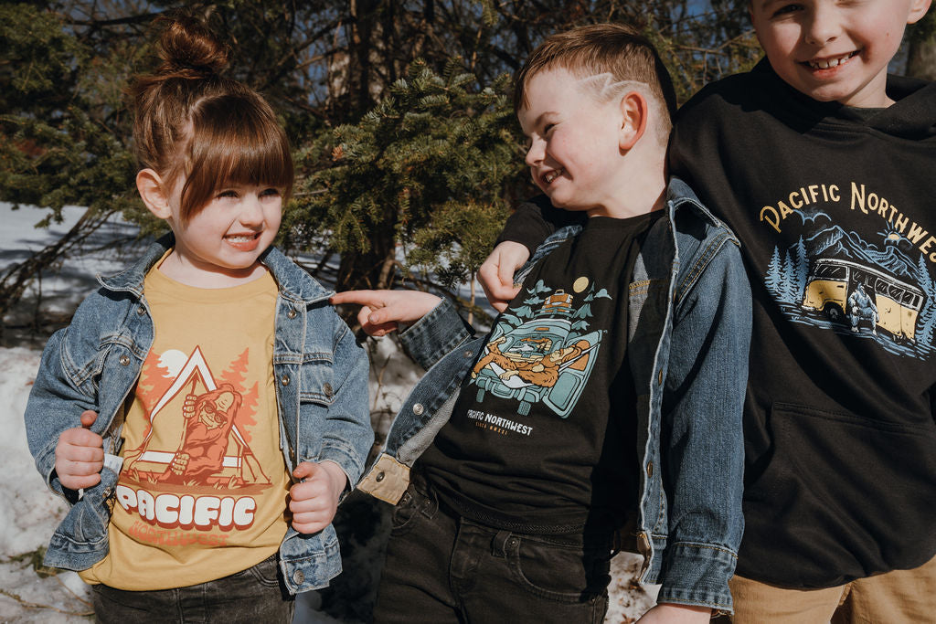 Kids Campout T-Shirt Mustard