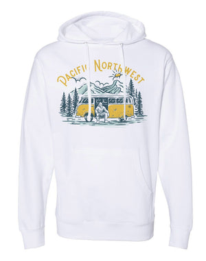 Sasquatch Bus Hoodie White